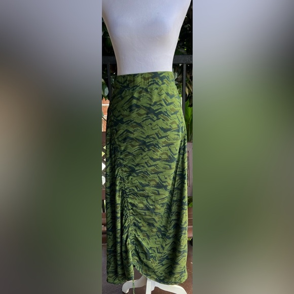 Elaine Kim camo silk drawstring maxi skirt - Picture 4 of 7